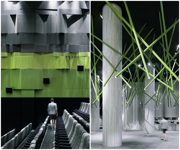 光與影是電影拍攝不可缺少的元素，當然在影城的設計中