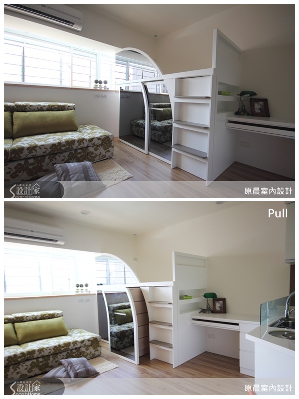 10坪一房兩廳的簡約風空間,也是女屋主的退休宅。喜歡