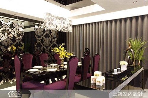 奢華和藝術的特質可以並存，此處餐廳主牆藉由雷射切割