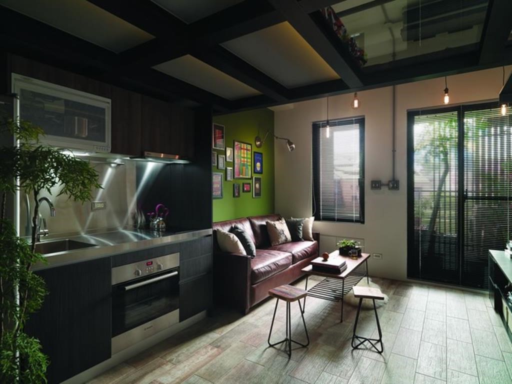 與入射光線平行的拼法。圖片提供_方構空間設計 與入射光線平行的拼法。圖片提供_方構空間設計