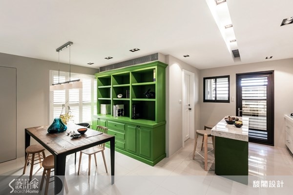 草綠、鮮黃色彩，打造輕快舒適美式風格 (看此作品完整介紹請點此)