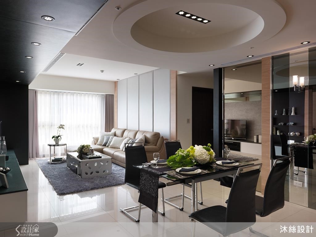客、餐廳採開放方式規劃，選用簡的的媒材與線條，挹注大器、開闊的空間表情。
