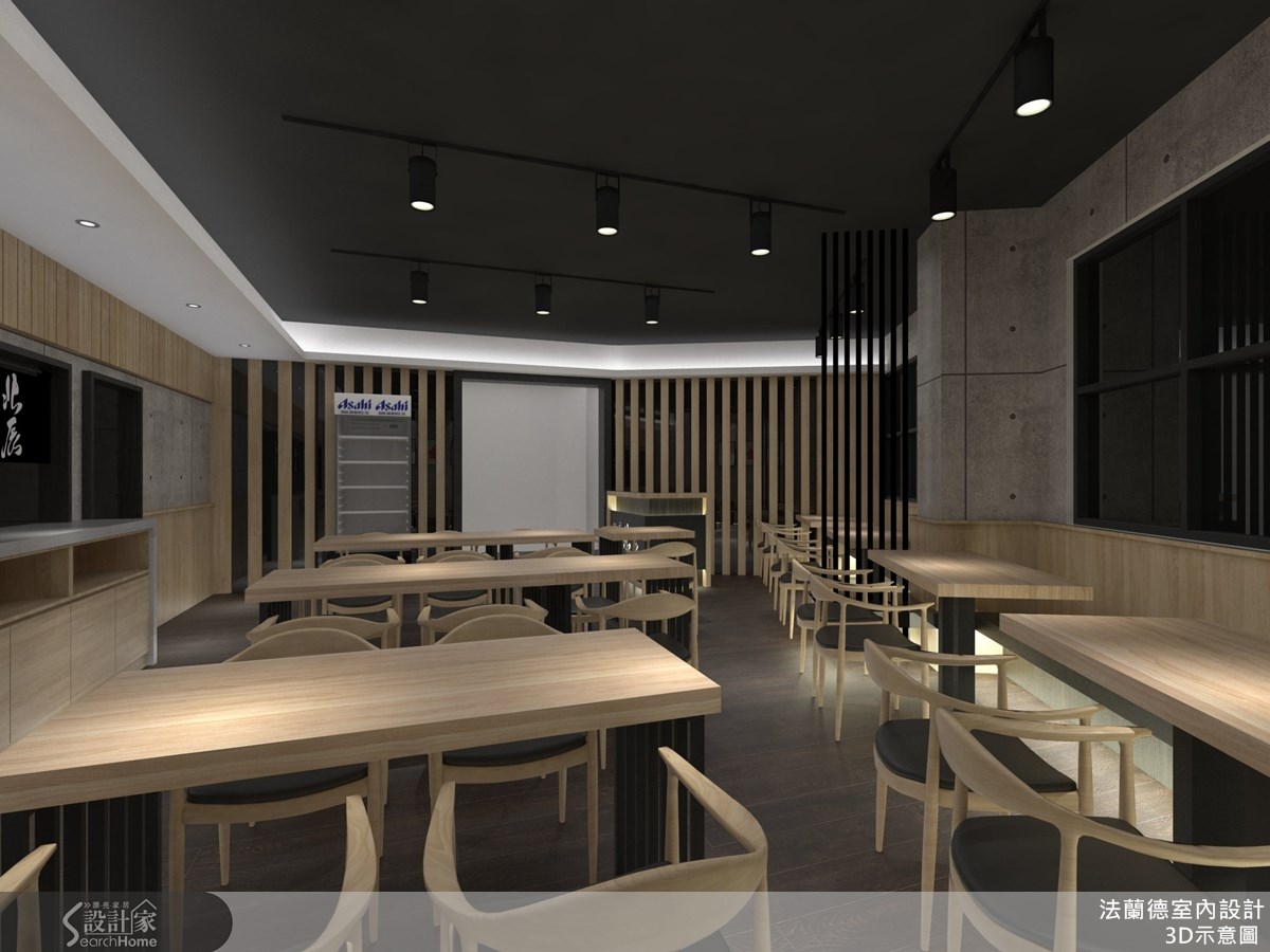 位於桃園這處的 40 坪商業空間,店內以提供日式道地拉