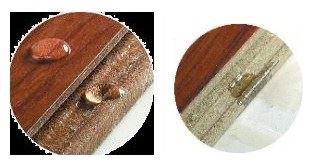 有防潮蠟封邊( 左圖 ) V.S. 無防潮蠟封邊 ( 右圖 )