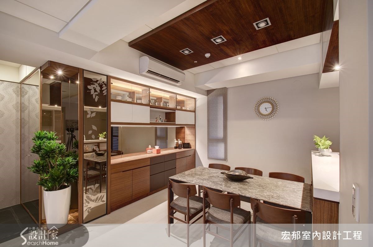 簡約俐落的現代風骨架，輕輕抹上自然石材與木質紋理，