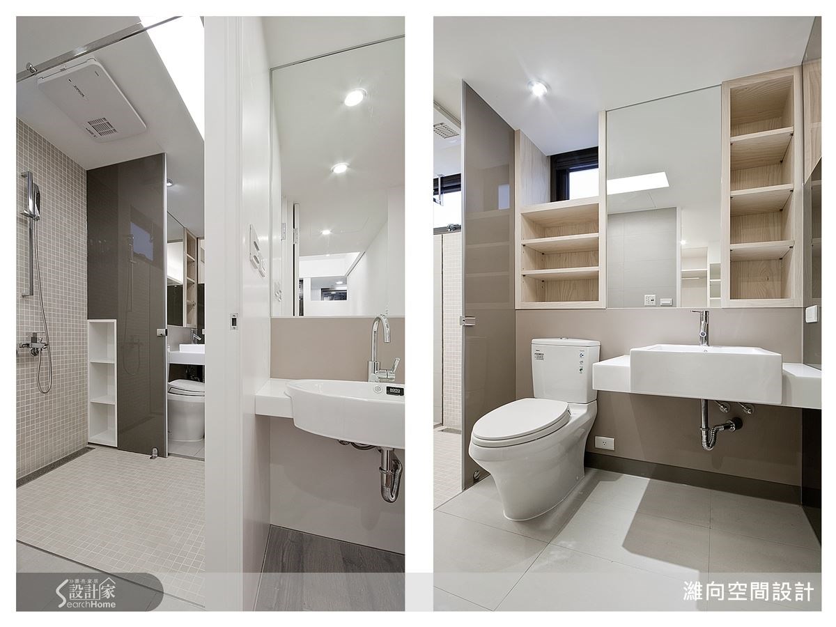 乾濕分離的兩用型衛浴空間,讓空間機能發揮到最大,再以飯店精品級的規格,打造出簡潔摩登的風格衛浴。 乾濕分離的兩用型衛浴空間,讓空間機能發揮到最大,再以飯店精品級的規格,打造出簡潔摩登的風格衛浴。