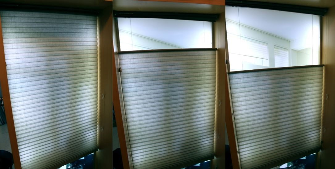 風琴簾造型簡單，最適合搭配極簡風格的空間設計，同時因為不用使用大量布幔，減低塵蹣的產生。圖片提供_榭琳傢飾設計公司