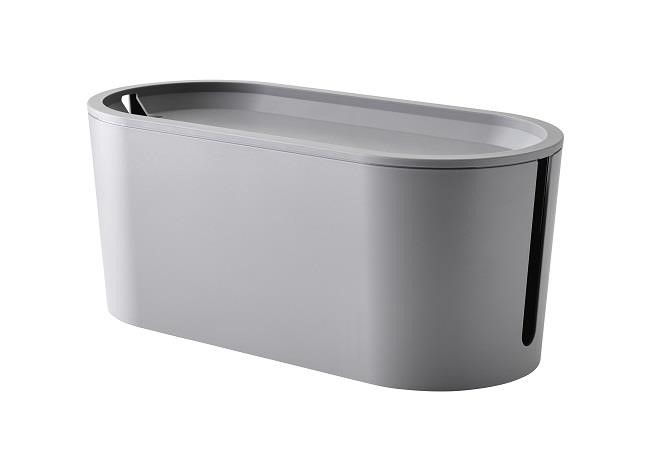 ROMMA附蓋電線收納盒，讓你享用數位設備的同時也能讓居家空間保持乾淨整潔。圖片提供:IKEA