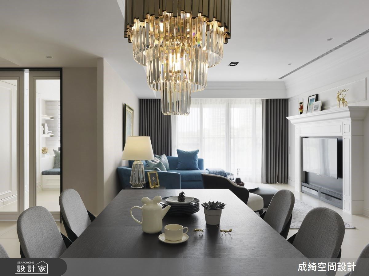 62 坪的新古典大宅，以梵谷畫作《鳶尾花》的藍為空間