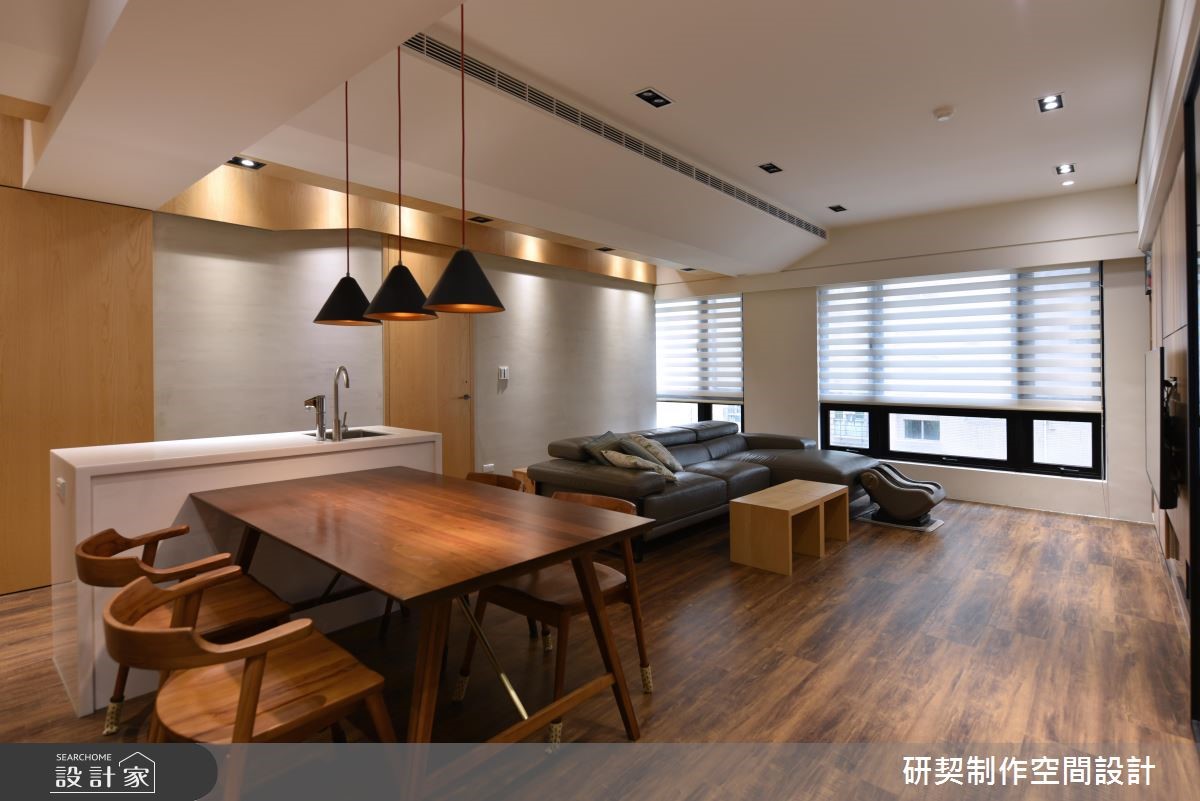 28 坪現代風居家，設計師強調視覺與動線的流暢，利用