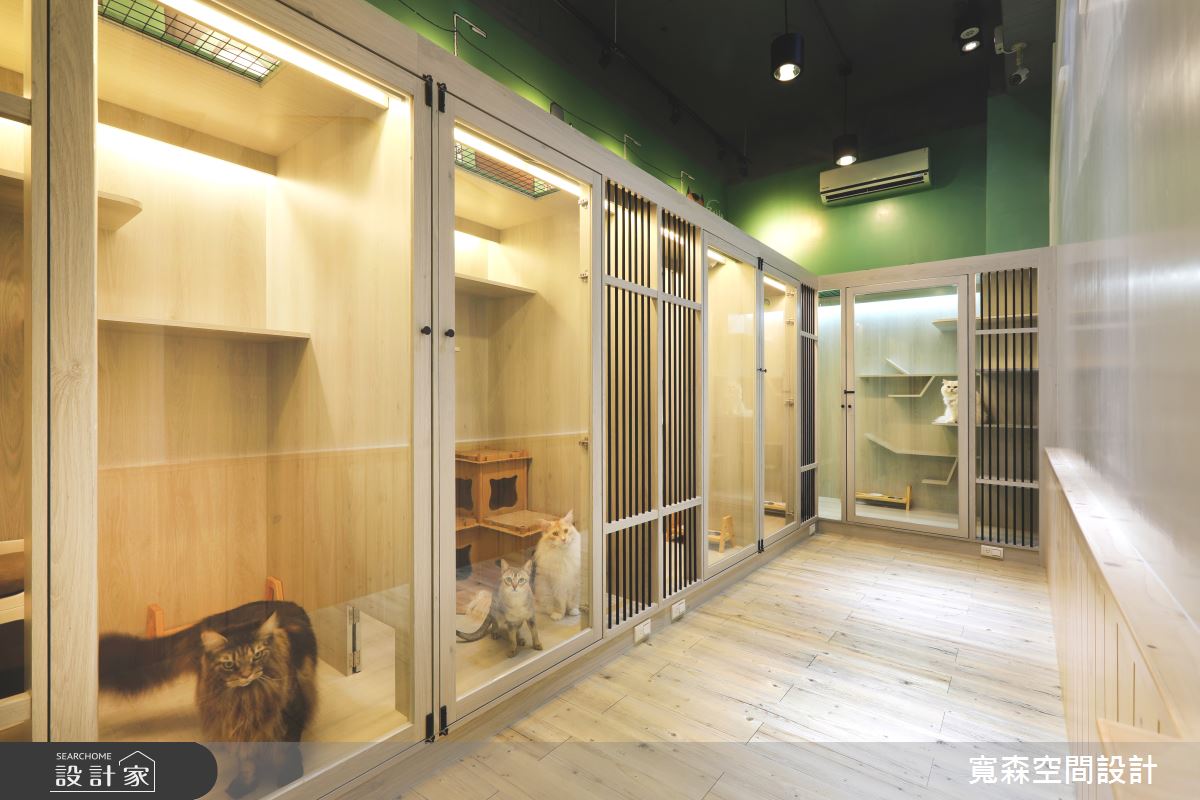 中古屋空間改造為寵物旅館，以工業風為基底，設計師除