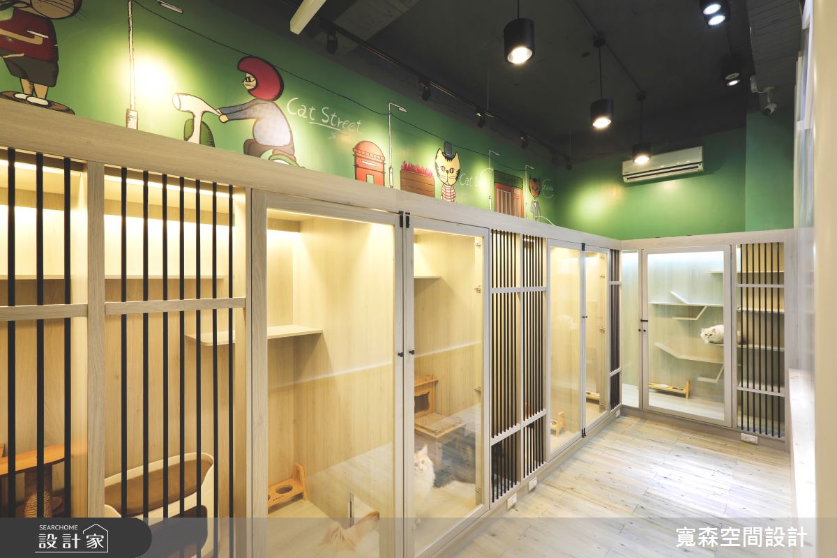 中古屋空間改造為寵物旅館，以工業風為基底，設計師除