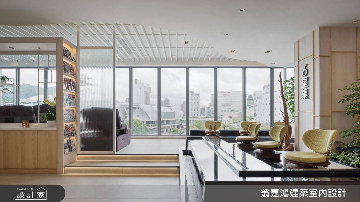 位於台北市大直的六星按摩會館,設計師以精緻飯店風營