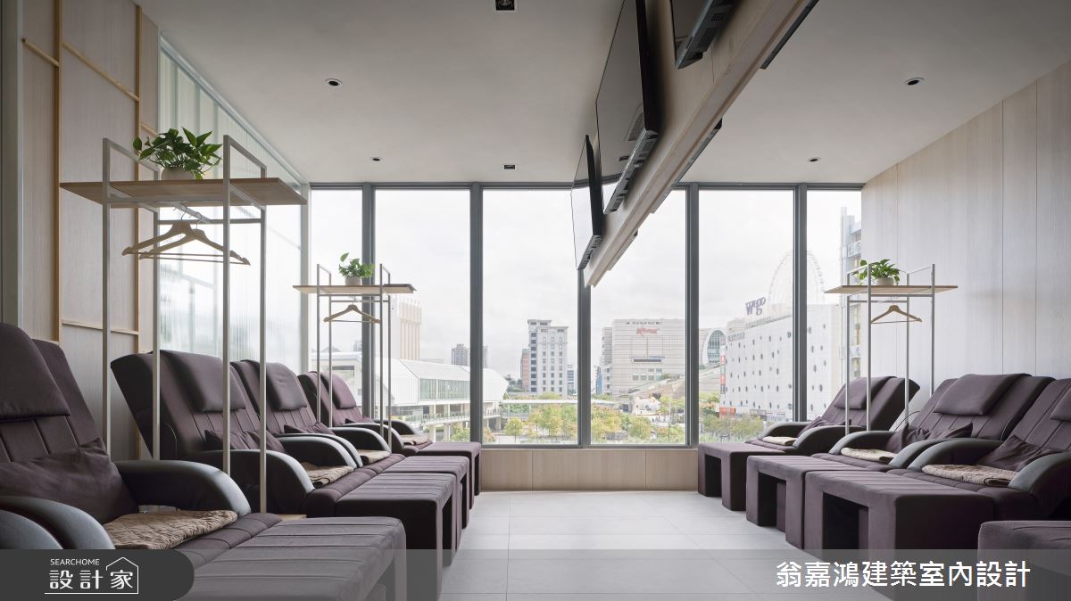 位於台北市大直的六星按摩會館,設計師以精緻飯店風營