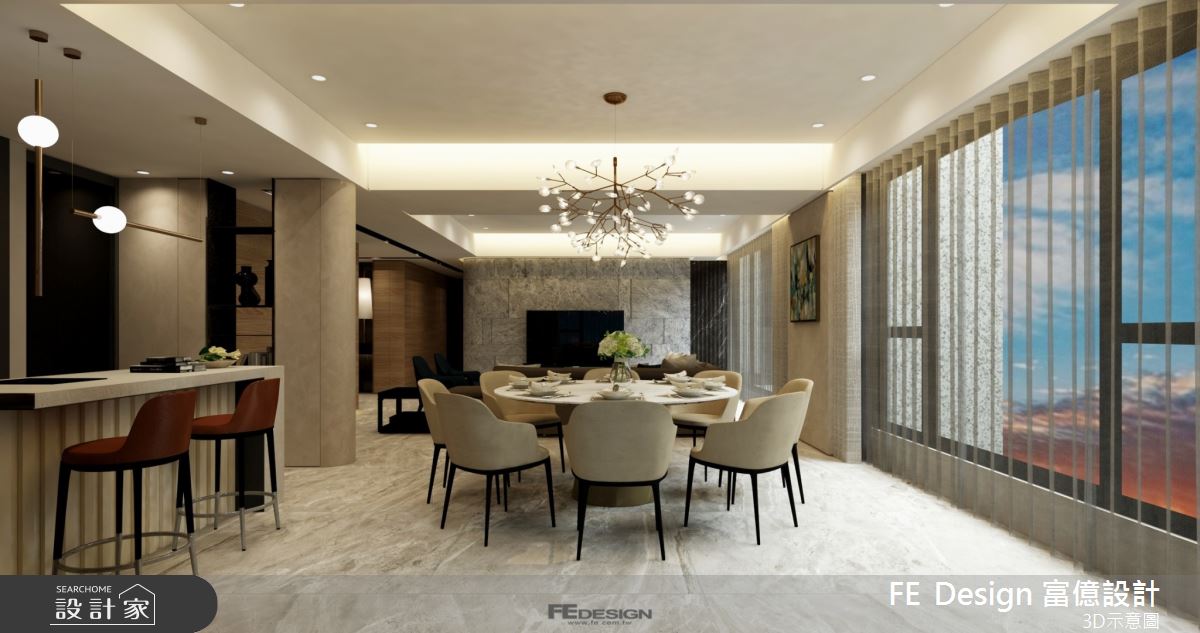 87坪預售屋內,富億空間設計 陳錦樹設計師有效發揮空