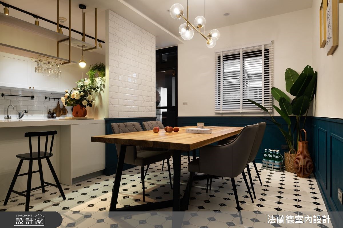 45 坪住宅以時髦的打卡餐廳為發想，運用美式風格中經