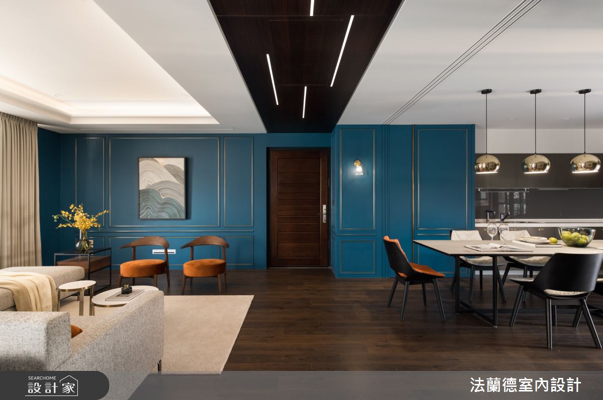 45坪現代風擁有3房3廳，居住成員為2位大人和2位小孩，