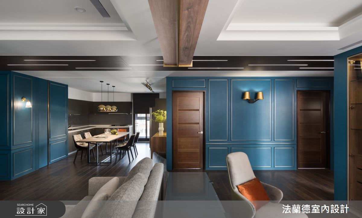 45坪現代風擁有3房3廳，居住成員為2位大人和2位小孩，