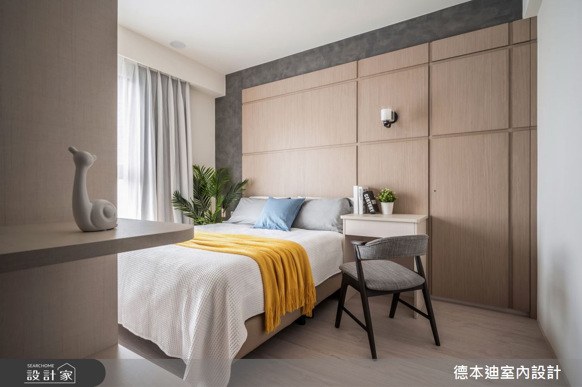 室內20坪的預售屋,梁柱較為明顯,設計師運用設計手法