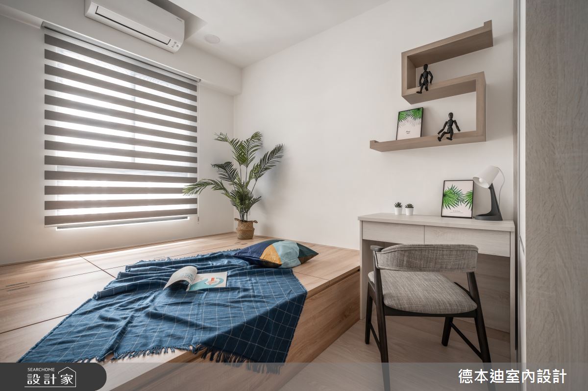 室內20坪的預售屋,梁柱較為明顯,設計師運用設計手法