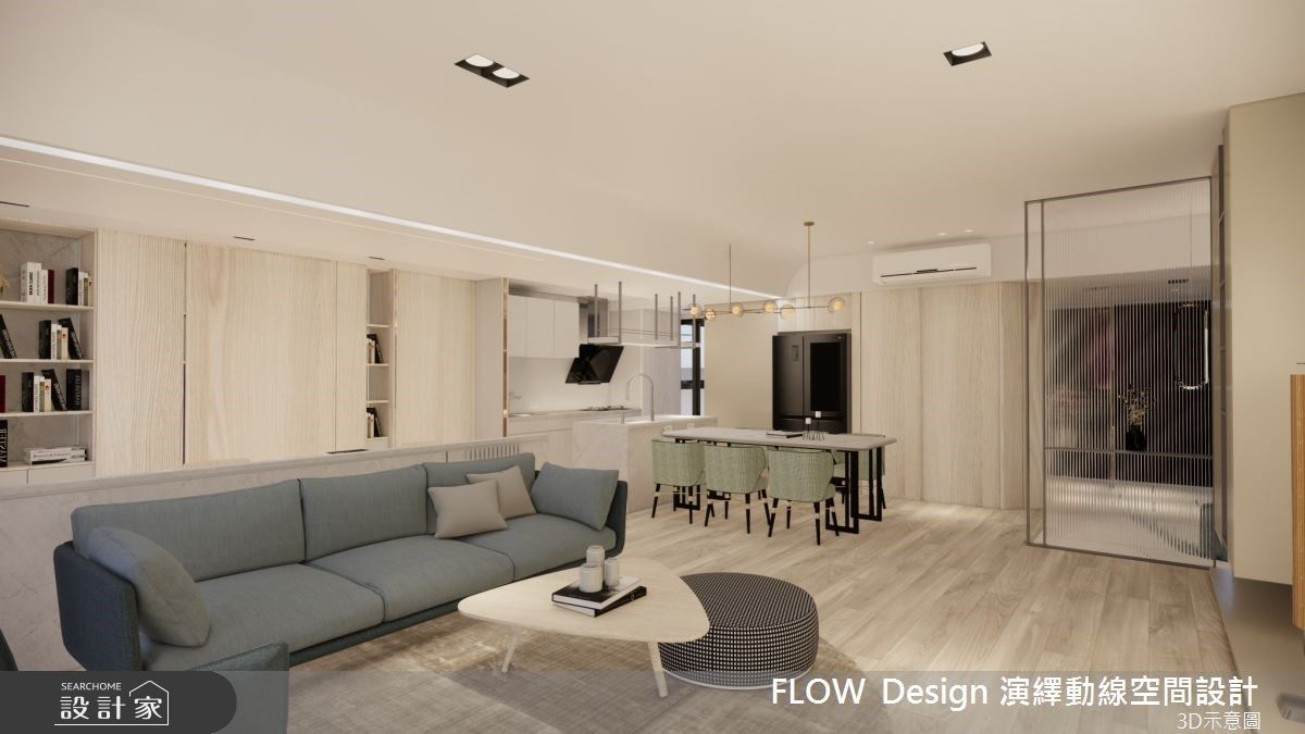 40坪的中古老宅褪去歲月的痕跡化身為現代風奶茶系住宅