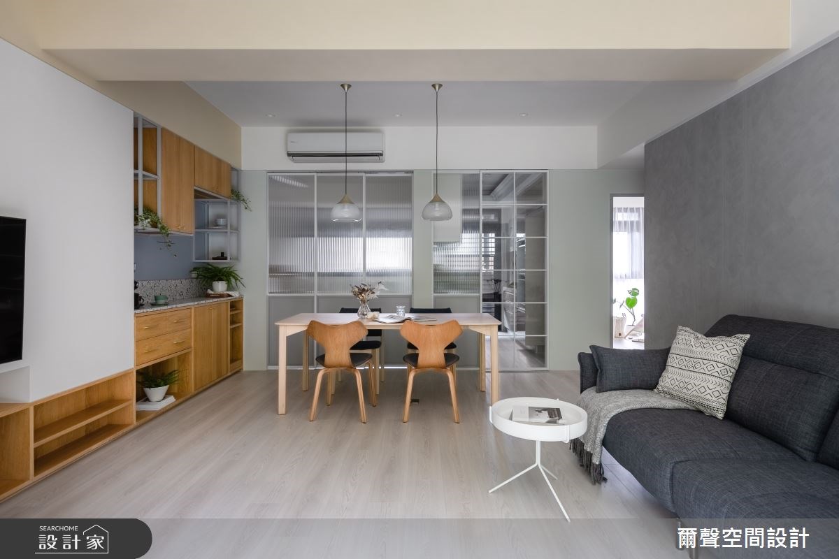 25 坪北歐風親子住宅，規劃為三房兩廳的格局配置，設
