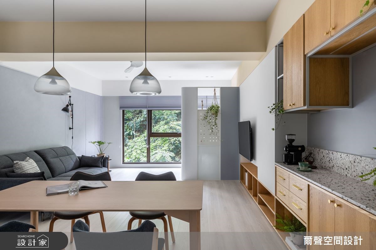 25 坪北歐風親子住宅，規劃為三房兩廳的格局配置，設