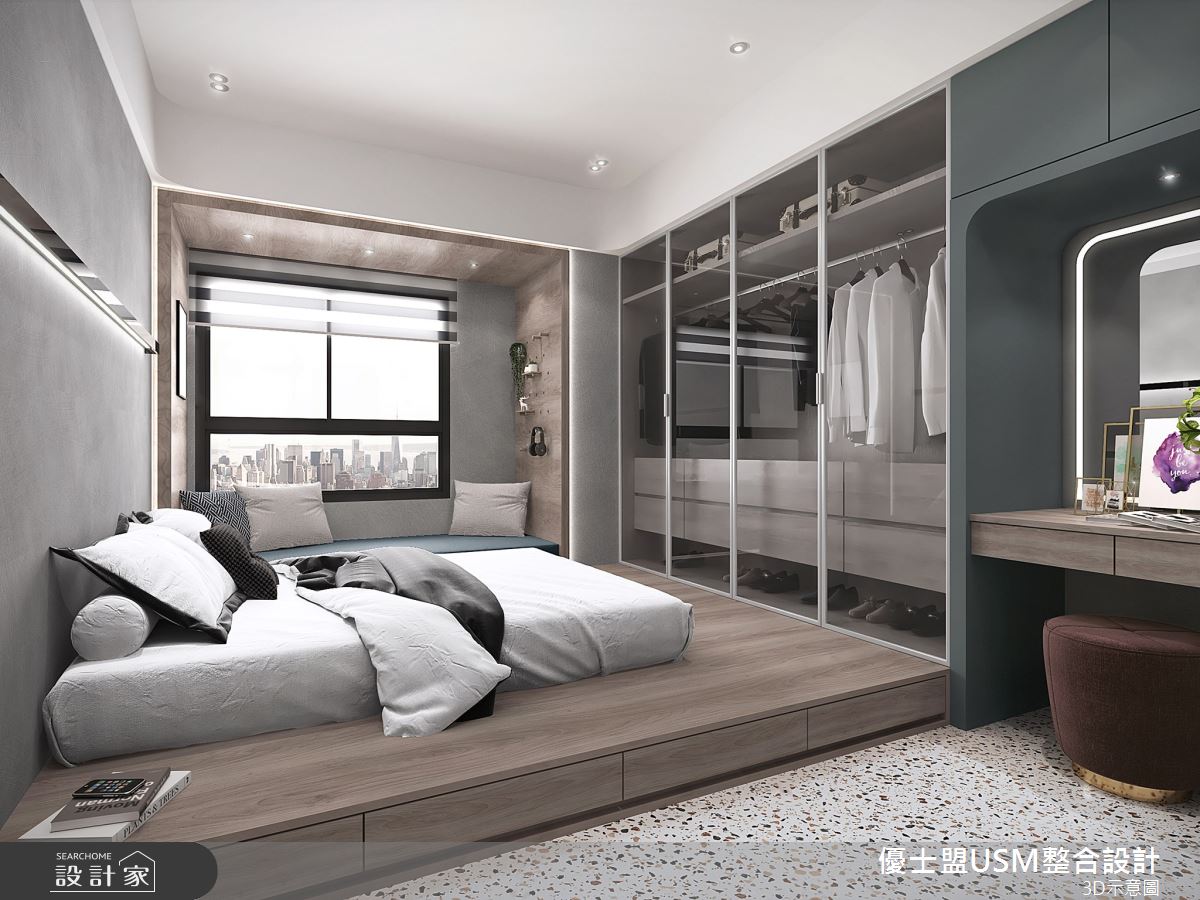 33 坪住宅為一家六口的新居,以現代風為主軸,將空間