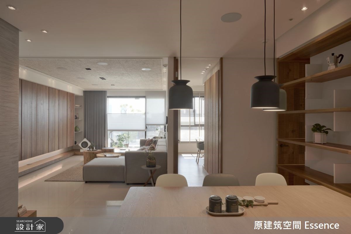 擁有明亮光感的52坪現代風居家，設計團隊運用簡約的設