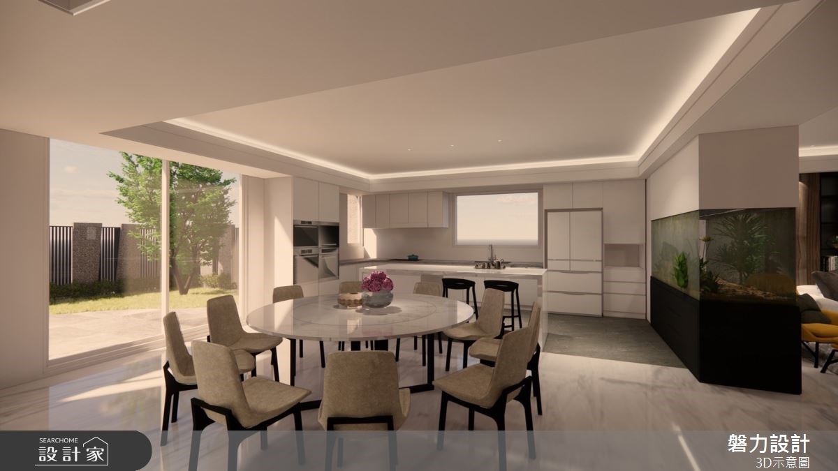 50 坪的現代風居家,設計師藉由開放式空間設計,創造