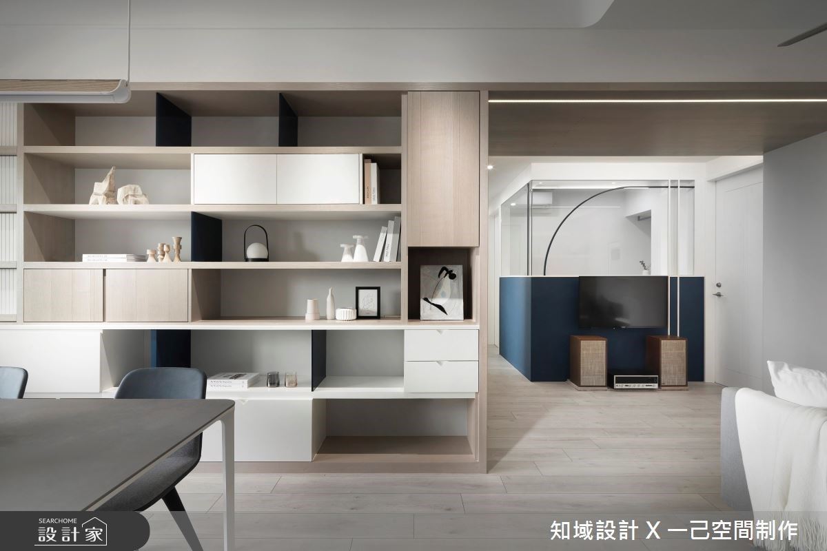 雙人兒童房設計-穿透式書房牆面