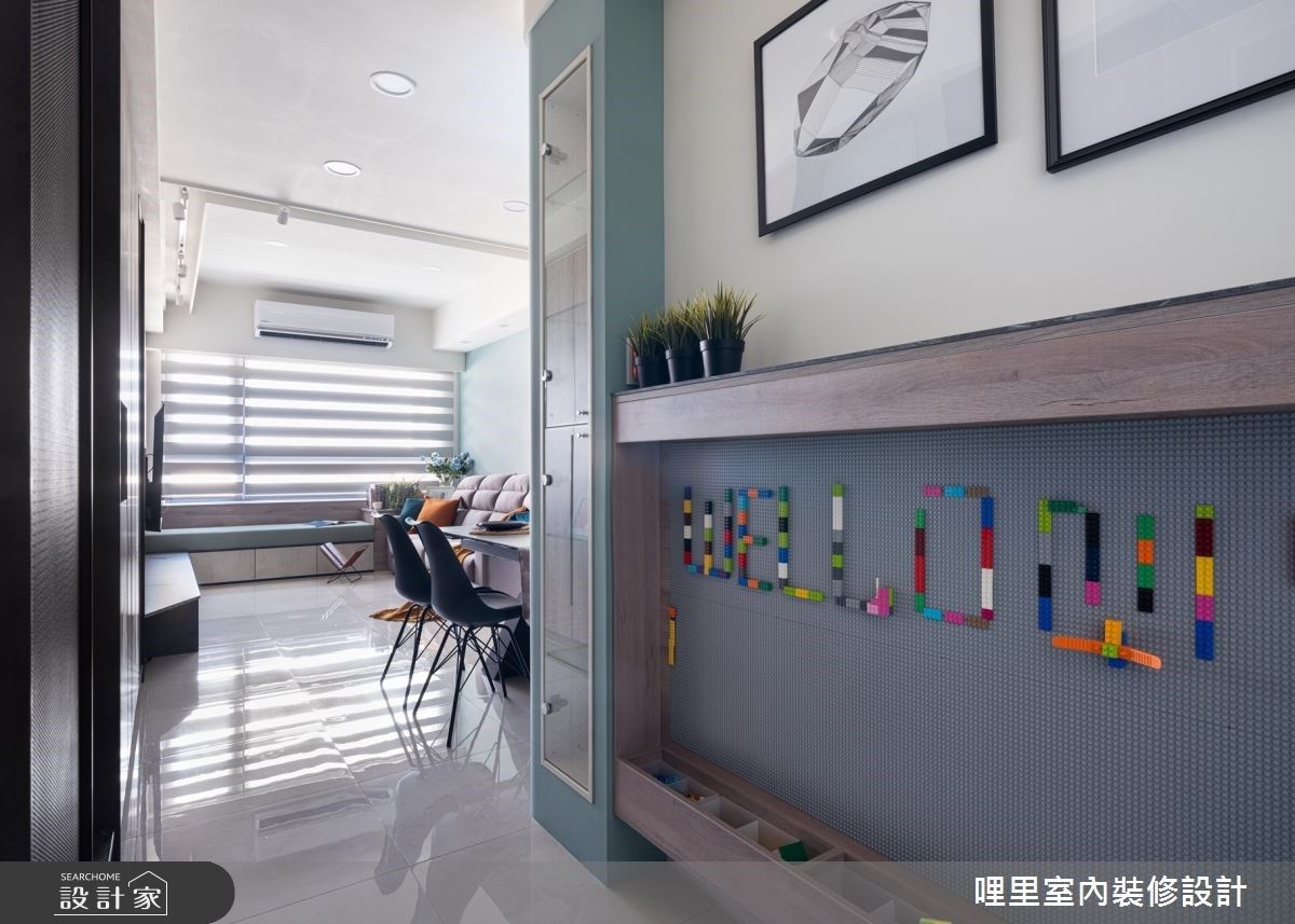 雙人兒童房設計-樂高區與白板區