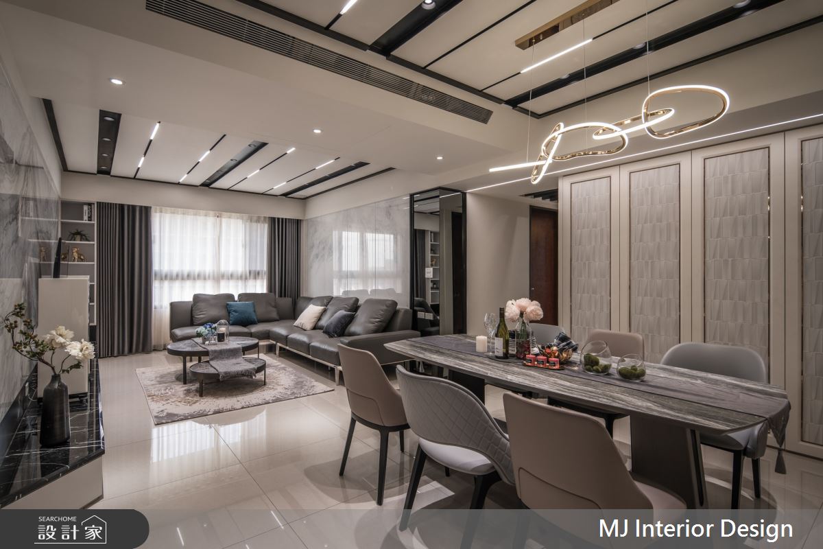 現代風為設計主軸的 30 坪空間,以大面積白色襯底,透