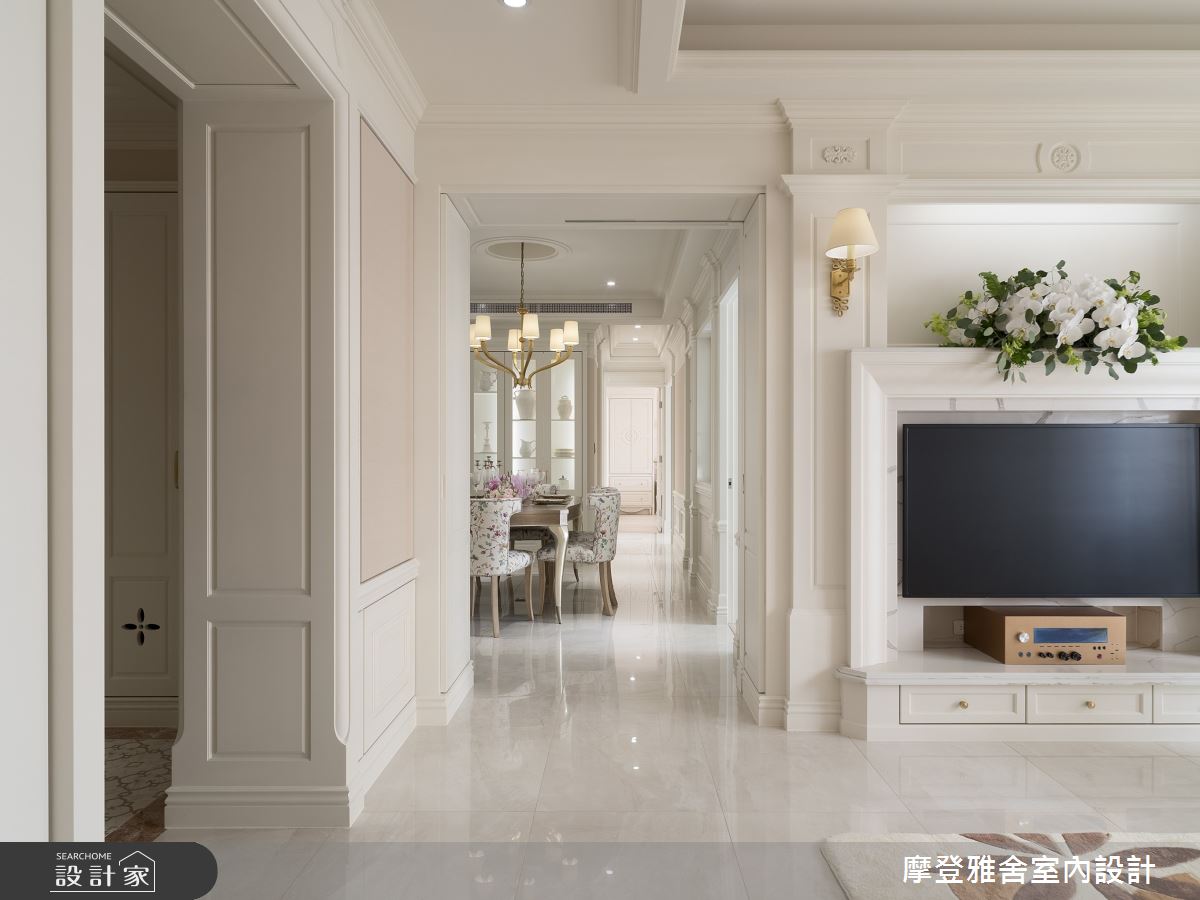 45 坪老屋翻新後,以鄉村美式風為主軸,無論是客廳的