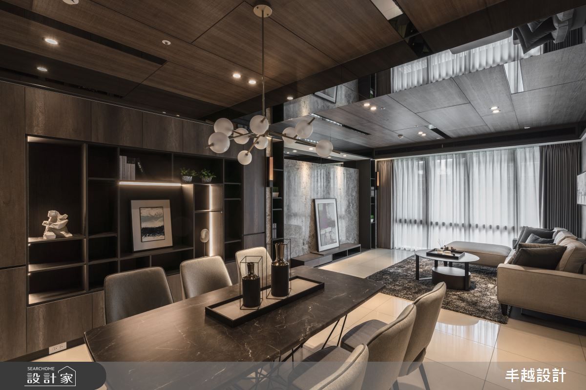 深灰色調為主的 23 坪空間，不免讓人聯想到都會現代風