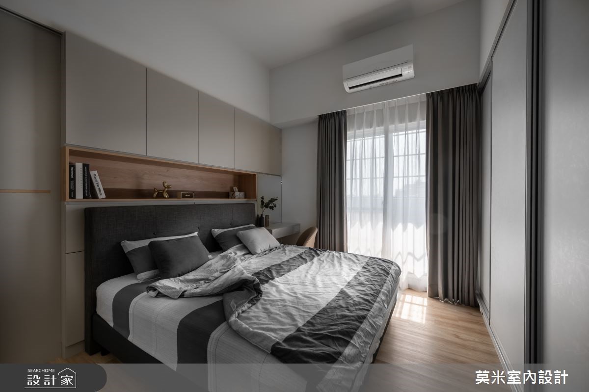 採用開放式設計的 25坪簡約宅，以溫潤木質和灰調為色