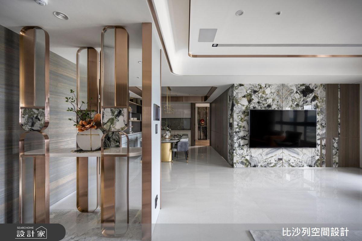 75坪新房規劃為2房3廳3衛浴的空間,大坪數透過妥善格