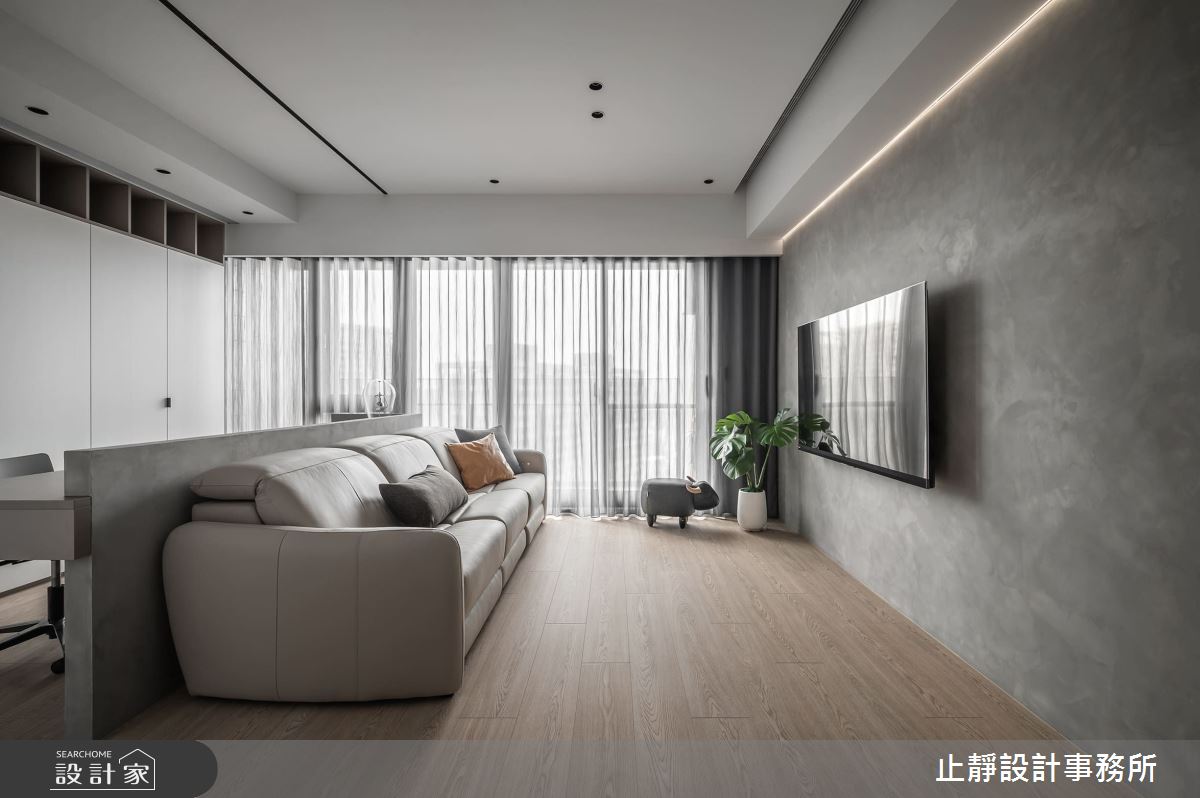 室內坪數20坪的現代風精品宅以沉穩灰色調鋪敘沉靜空間