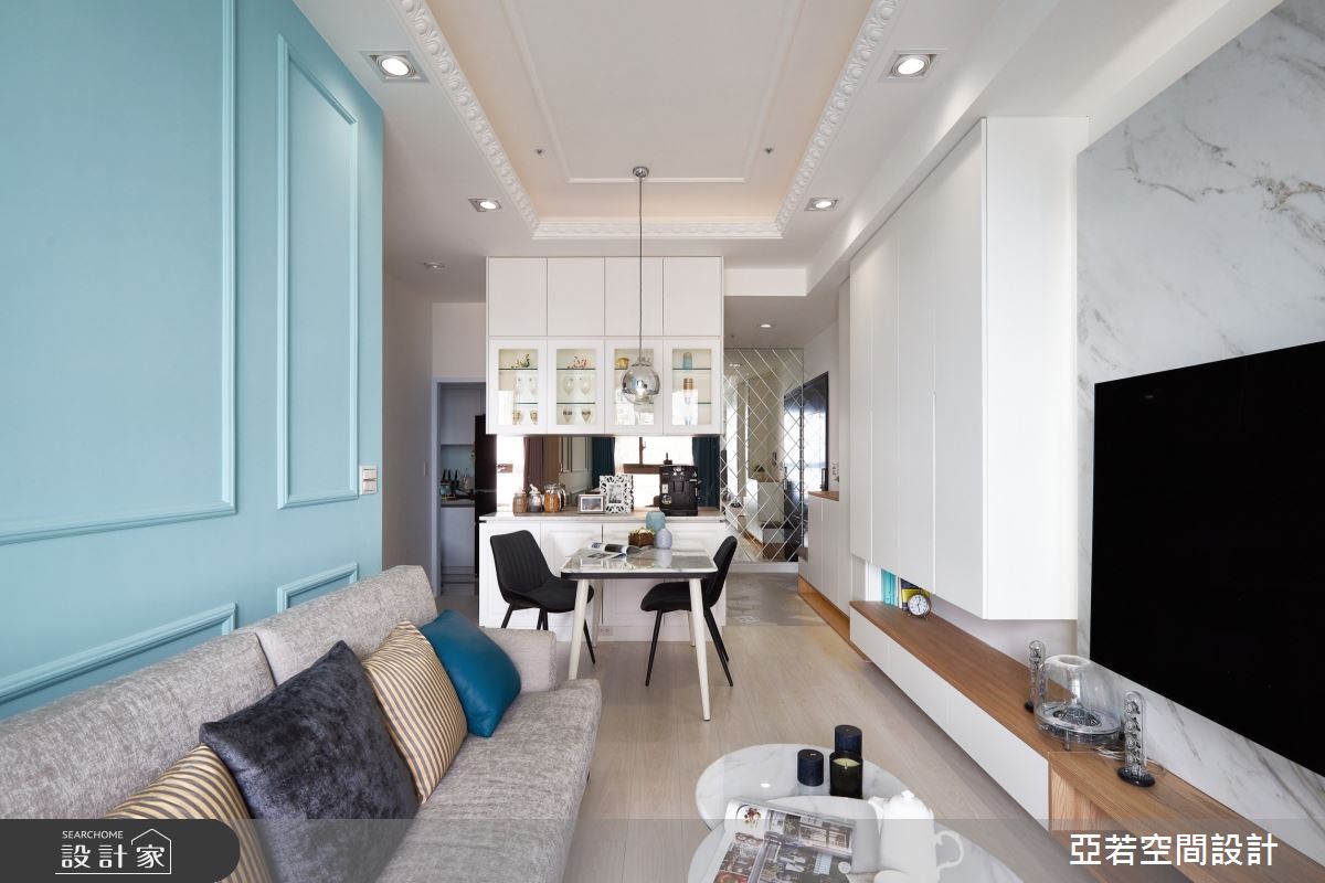 一家三口的20坪住宅，以美式風為設計主軸，開放式的格