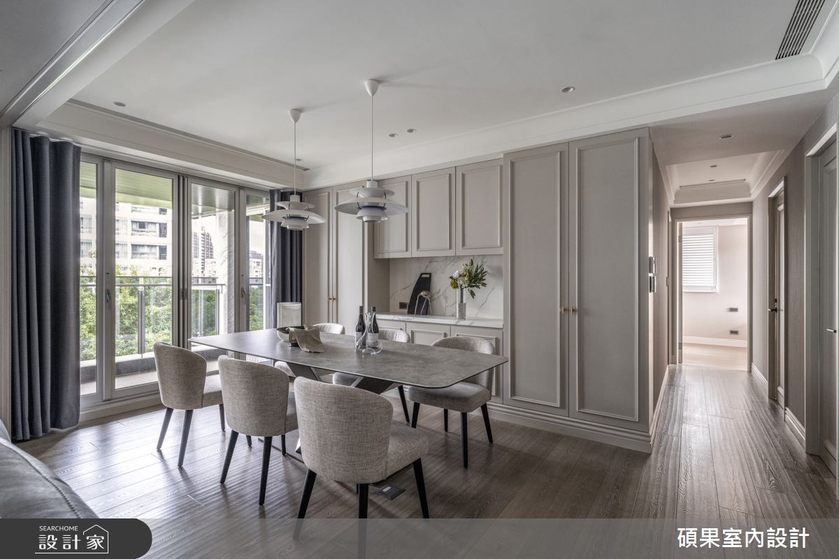 40坪3房2廳的新成屋為輕美式風格，原始格局不方正、動