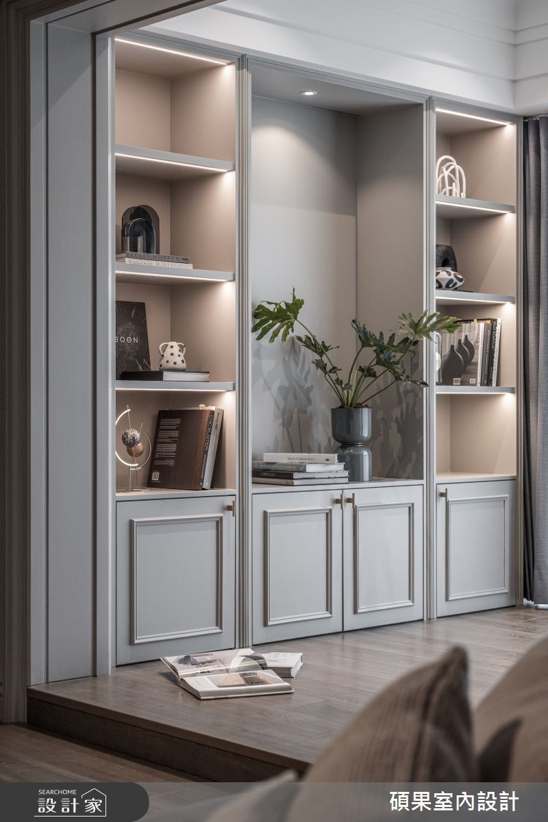 40坪3房2廳的新成屋為輕美式風格，原始格局不方正、動