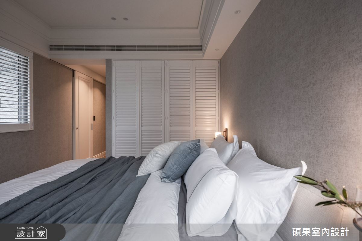 40坪3房2廳的新成屋為輕美式風格，原始格局不方正、動