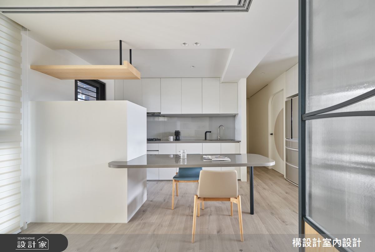 19坪北歐宅，設計師以淺色調為主，穿插圓弧造型及多元