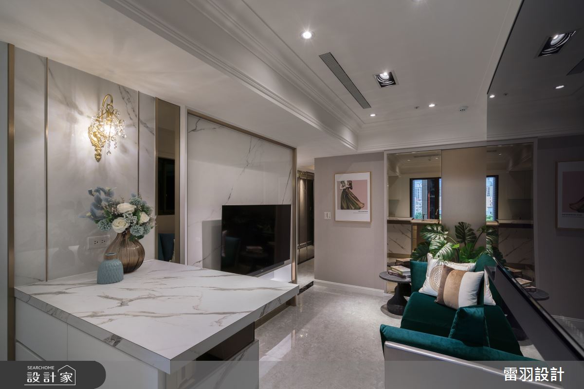 室內14坪空間原屋況收納不足、廊道狹窄無鞋櫃且具風水