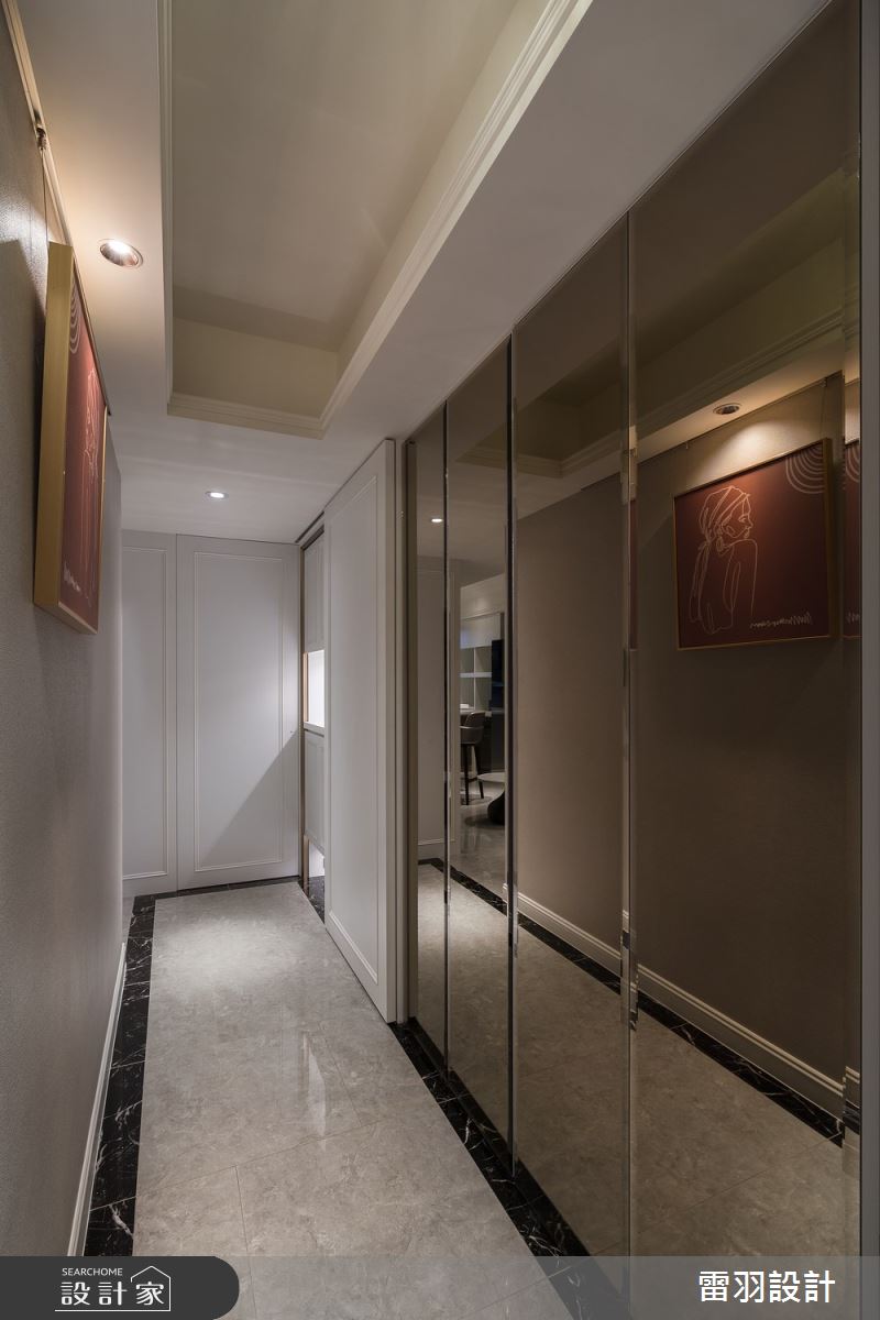 室內14坪空間原屋況收納不足、廊道狹窄無鞋櫃且具風水