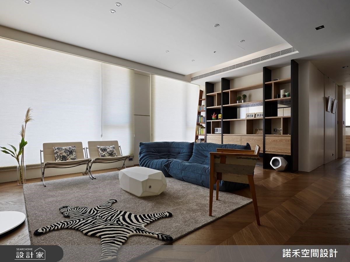 中古屋大變身，設計師以現代風作為空間基底，以暖調原