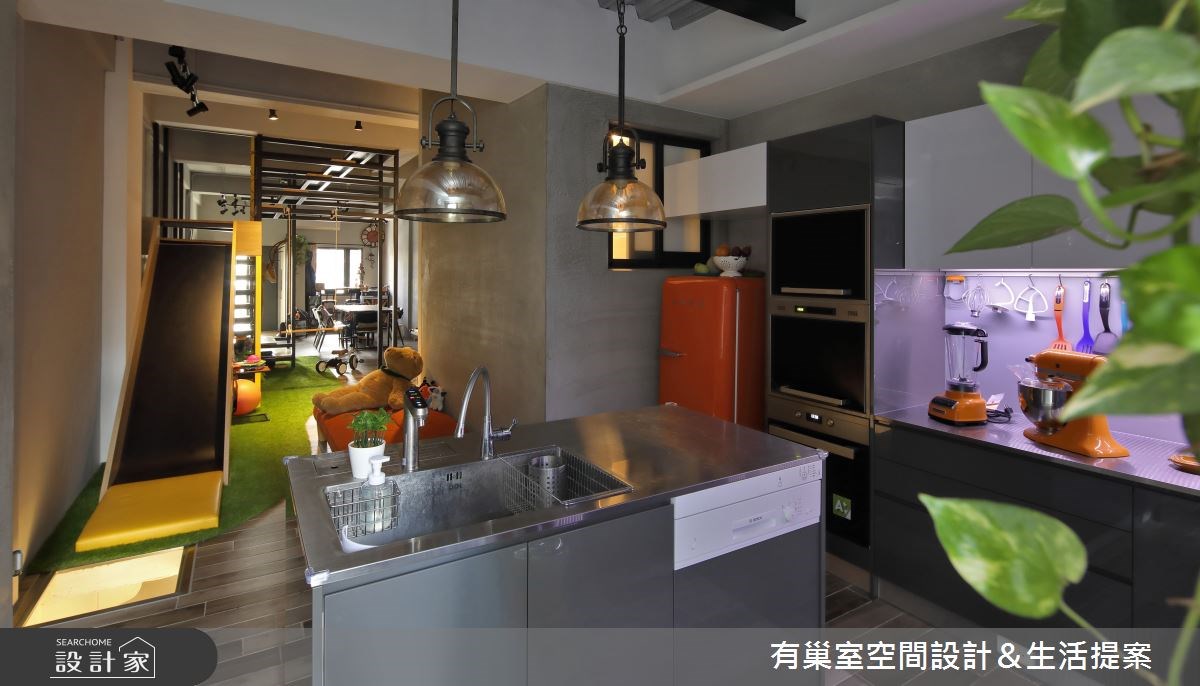 喜愛俐落個性的工業風,也希望可以陪伴孩子成長,65坪