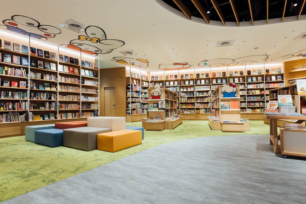 開幕期間TSUTAYA BOOKSTORE聯名三麗鷗Sanrio結合兒童書區空間設計,提供給小朋友全新閱讀風景。