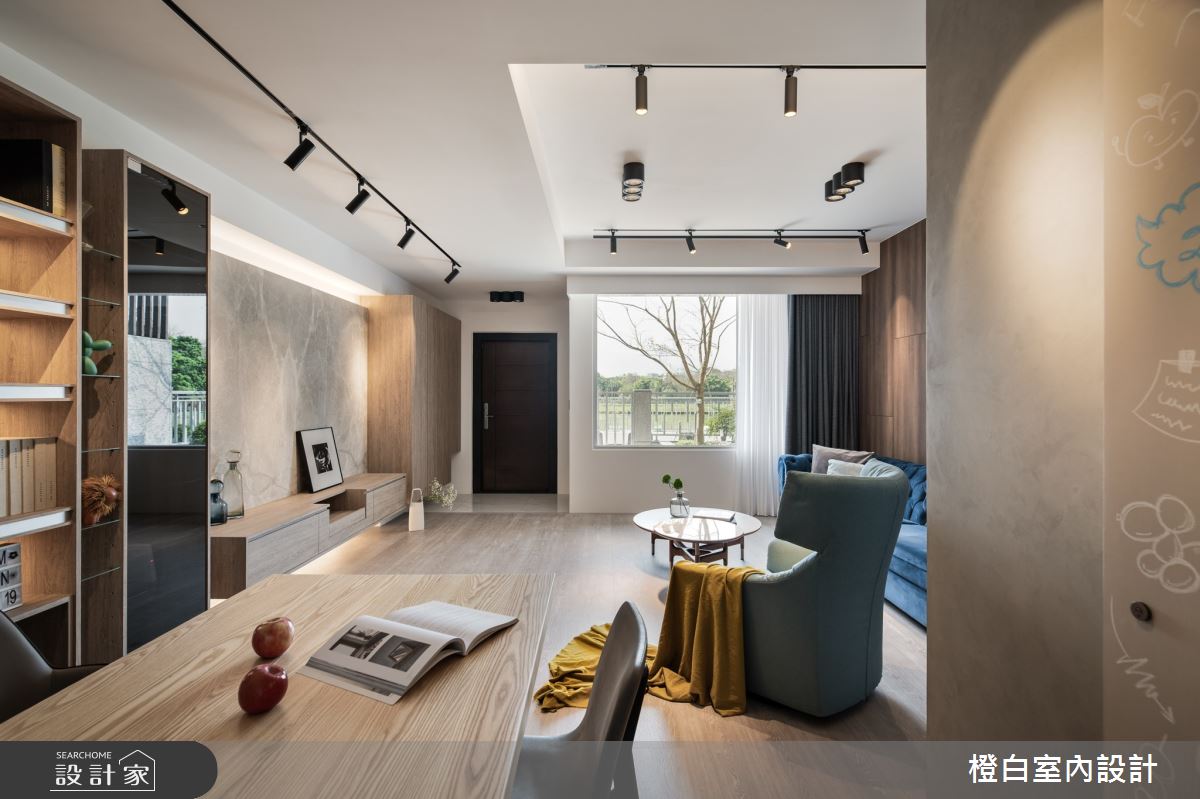 在90坪混搭風透天別墅裡，藉由簡約、現代線條描繪空間