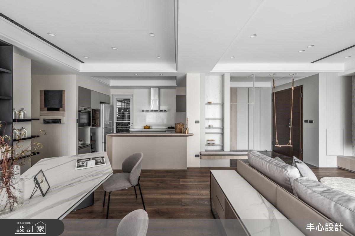49.5坪3房2廳的簡約風新成屋，居住者為一家四口，希望